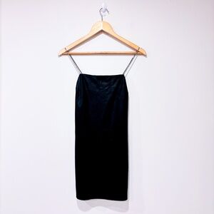 DESIGN LAB Black tank top with rhinestones straps